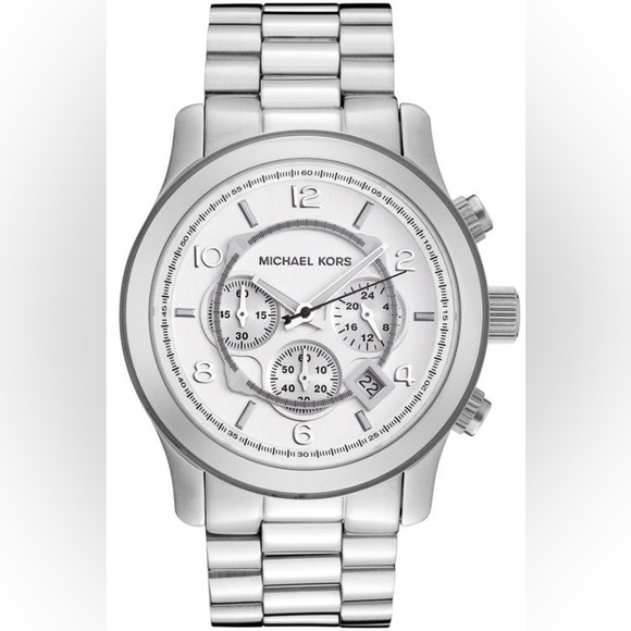 MICHAEL KORS “OVERSIZED RUNWAY” MK8086 SILVER WATCH - Picture 6 of 6